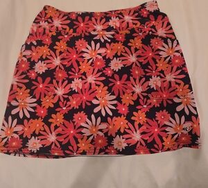 Jofit Navy Mini Skirt with Pink & Orange Floral Pattern
